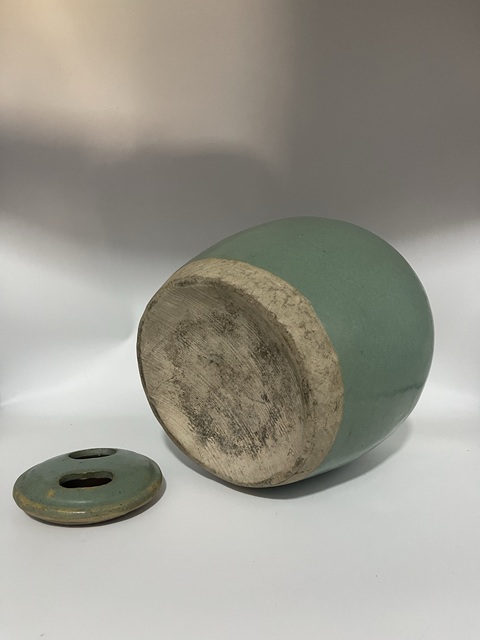 古玩陶瓷清綠釉蓋罐拍賣，當前價格1260元