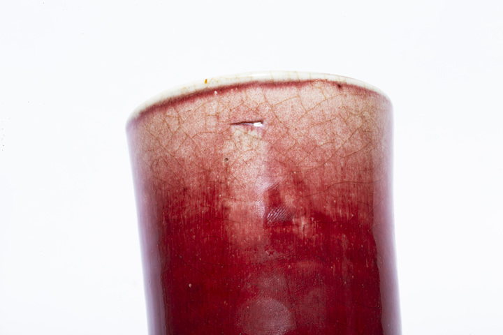 古玩陶瓷清中晚·郎窯紅釉天球瓶真品鑒賞圖