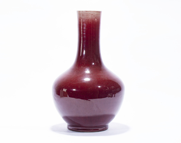 古玩陶瓷清中晚·郎窯紅釉天球瓶真品鑒賞圖