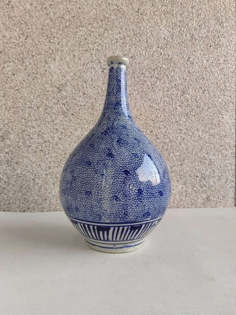古玩陶瓷青花花卉紋膽式瓶拍賣，當前價格580元