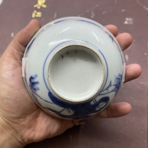 古玩陶瓷青花花鳥花卉紋蓋碗拍賣,當前價格460元