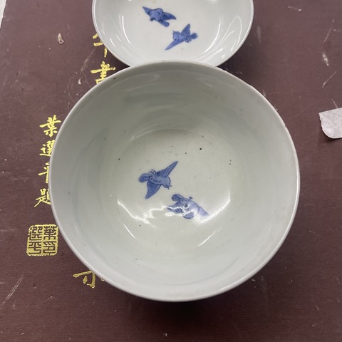 古玩陶瓷青花花鳥花卉紋蓋碗拍賣,當前價格460元