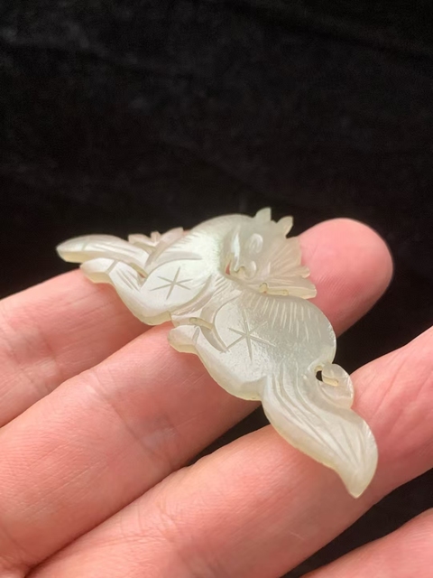 古玩玉器清代和田玉雕“馬到成功”花片拍賣,當前價格2800元