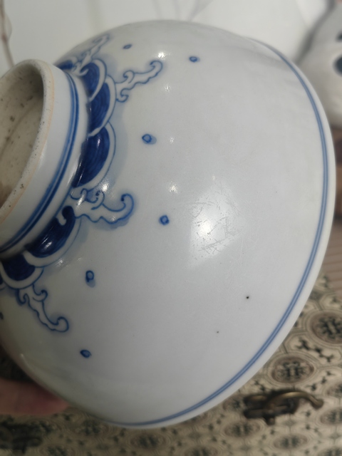 古玩陶瓷康熙龍紋青花碗拍賣,當前價格13000元