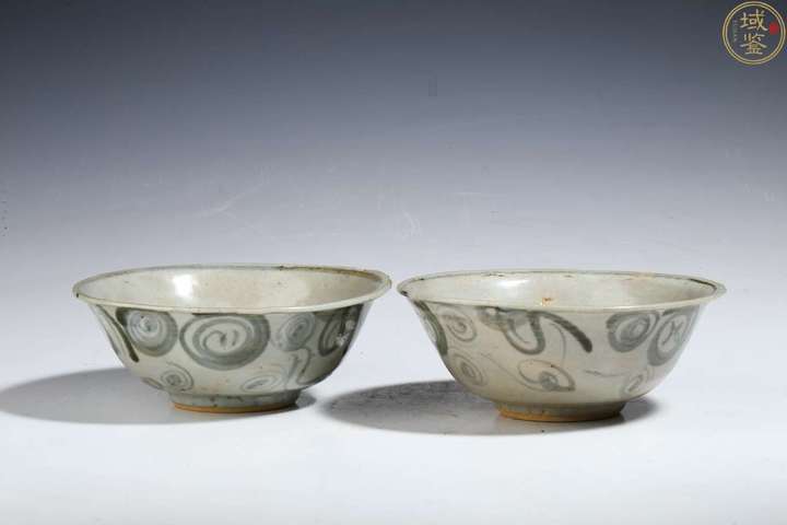 古玩陶瓷【實物保真】明早期.一對青花云氣碗拍賣,當前價格1680元