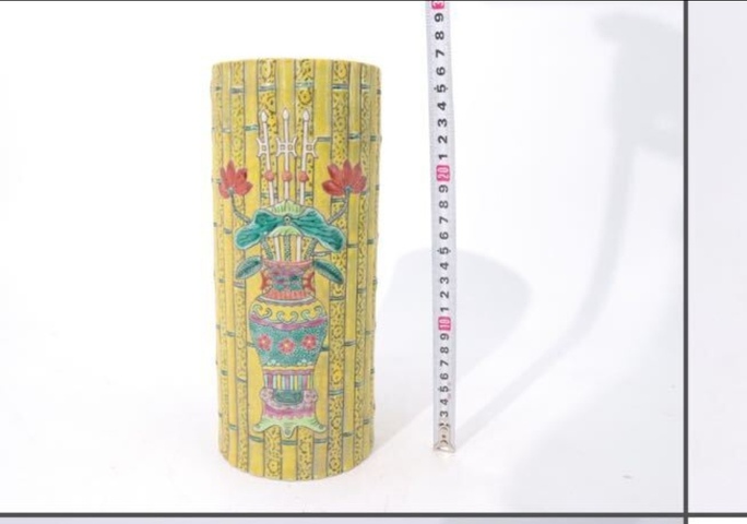 古玩陶瓷捆竹型帽筒拍賣，當(dāng)前價(jià)格2500元