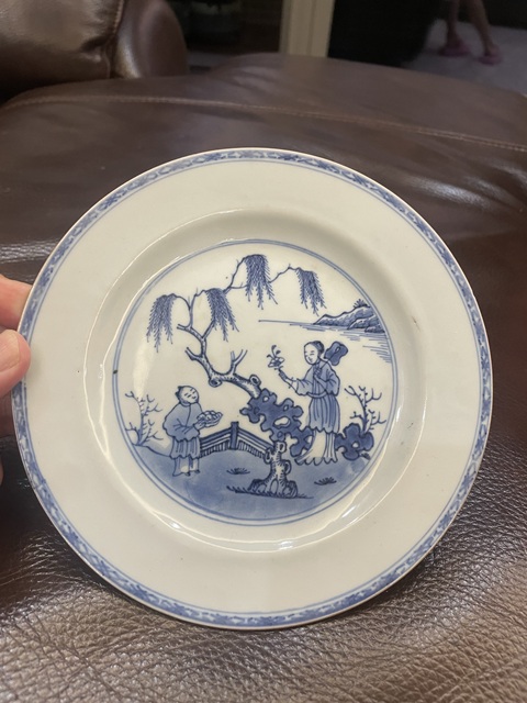 古玩陶瓷人物紋青花盤拍賣,當前價格3000元
