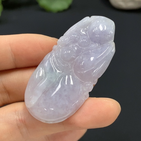 古玩玉器4天然翡翠A貨葫蘆掛件  總重15.480g拍賣，當前價格298元