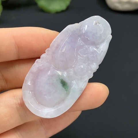 古玩玉器4天然翡翠A貨葫蘆掛件  總重15.480g拍賣，當前價格298元
