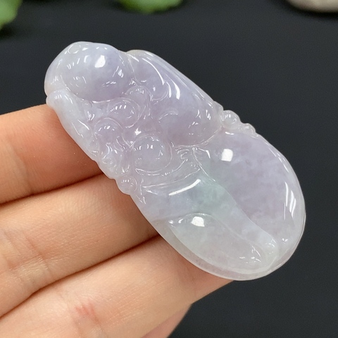 古玩玉器4天然翡翠A貨葫蘆掛件  總重15.480g拍賣，當前價格298元