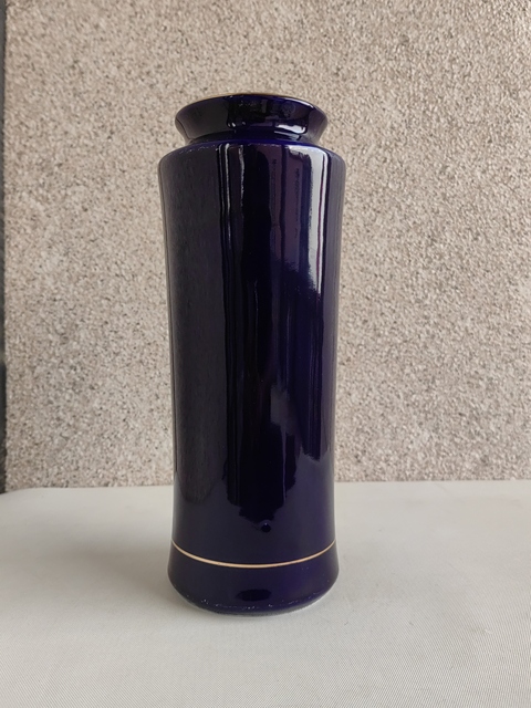 古玩陶瓷藍釉描金彩繪花鳥筒瓶拍賣，當前價格450元
