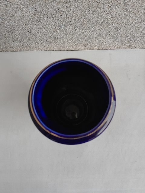 古玩陶瓷藍釉描金彩繪花鳥筒瓶拍賣，當前價格450元