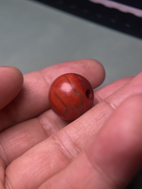 古玩玉器戰國紅縞瑪瑙珠拍賣，當前價格18800元