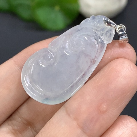 古玩玉器8天然翡翠A貨如意掛件（正冰種） 非金鑲 總重5.282g拍賣，當前價格360元