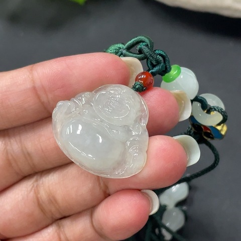 古玩玉器9翡翠佛公掛件 配珠非A 總重15.699g拍賣，當(dāng)前價(jià)格198元