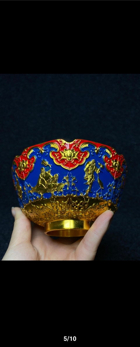 古玩陶瓷明國時期景泰藍罐,民國粉彩杯拍賣,當前價格1888元