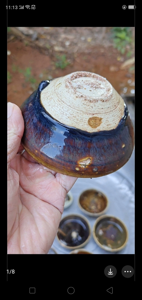古玩陶瓷宋元吉州窖醬釉盞拍賣,當前價格980元