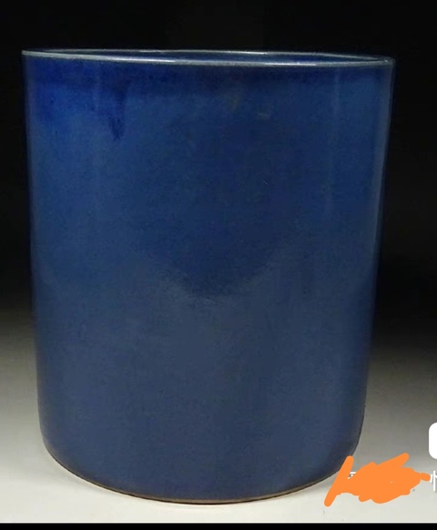 古玩陶瓷藍釉筆筒拍賣,當前價格8000元