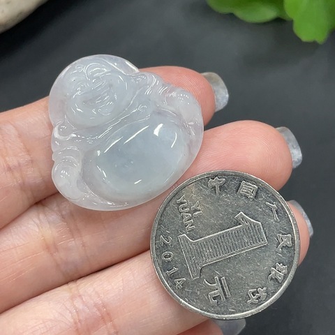 古玩玉器17天然翡翠（A貨）彌勒佛墜拍賣，當前價格280元