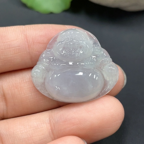 古玩玉器18天然翡翠A貨彌勒佛墜（正冰種）   總重6.281g拍賣，當前價格268元