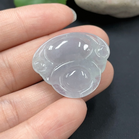 古玩玉器18天然翡翠A貨彌勒佛墜（正冰種）   總重6.281g拍賣，當前價格268元