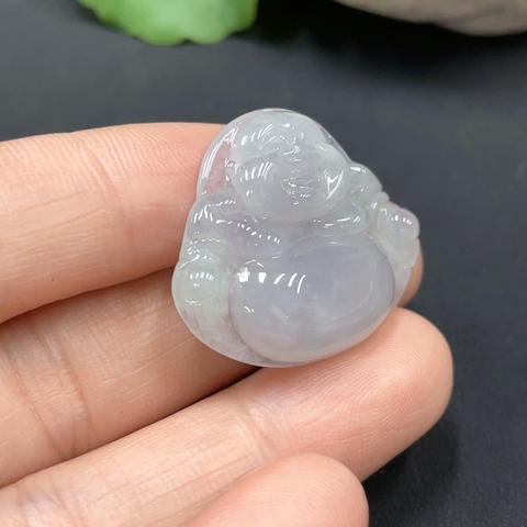 18天然翡翠A貨彌勒佛墜（正冰種）   總重6.281g拍賣，當前價格350元