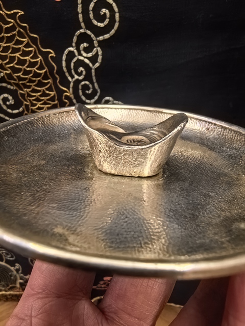 古玩錢幣清宮內(nèi)府銀錠＋銀盤=煙灰缸拍賣，當(dāng)前價格8888元