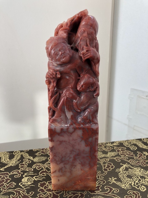 天然石　獅子像 印章　古董品 寿山石？ 天然石 獅子像 印章 古董品 寿山石？ - メルカリ