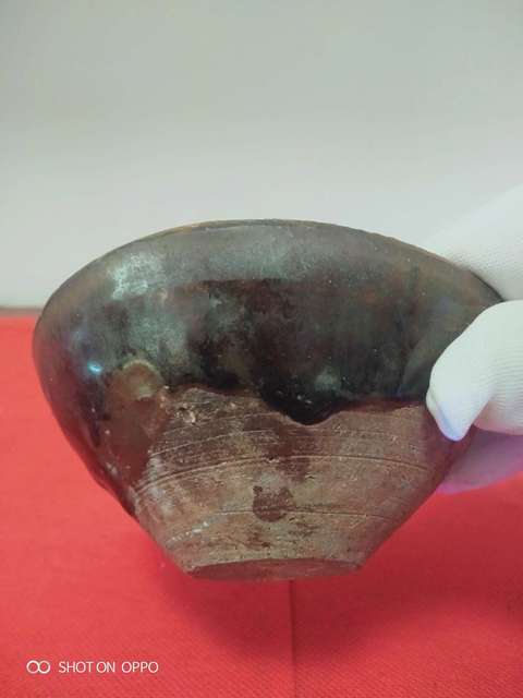 古玩陶瓷宋元吉州窖系醬釉盞拍賣,當前價格1860元