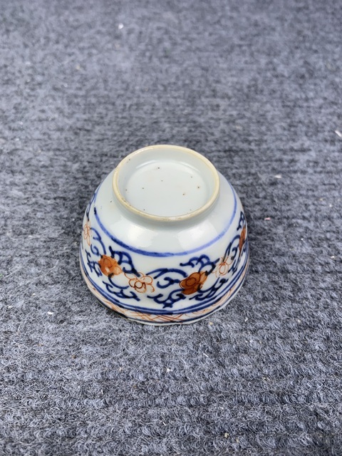 古玩陶瓷青花加彩人物紋壓手杯拍賣，當前價格1388元