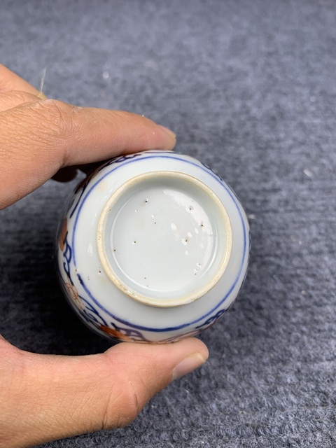 古玩陶瓷青花加彩人物紋壓手杯拍賣，當前價格1388元
