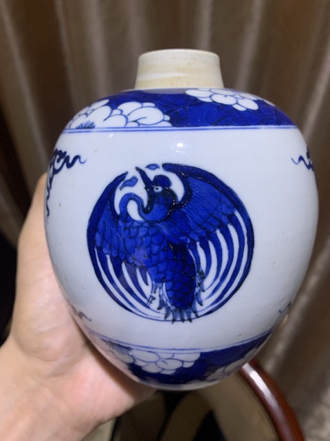 古玩陶瓷團鶴紋青花罐拍賣，當前價格11680元
