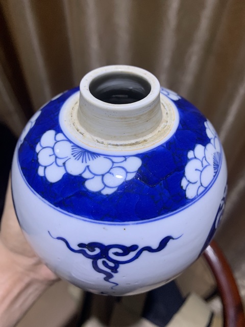 古玩陶瓷團鶴紋青花罐拍賣，當前價格11680元