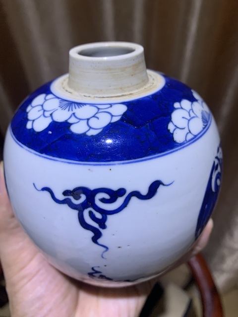 古玩陶瓷團鶴紋青花罐拍賣，當前價格11680元