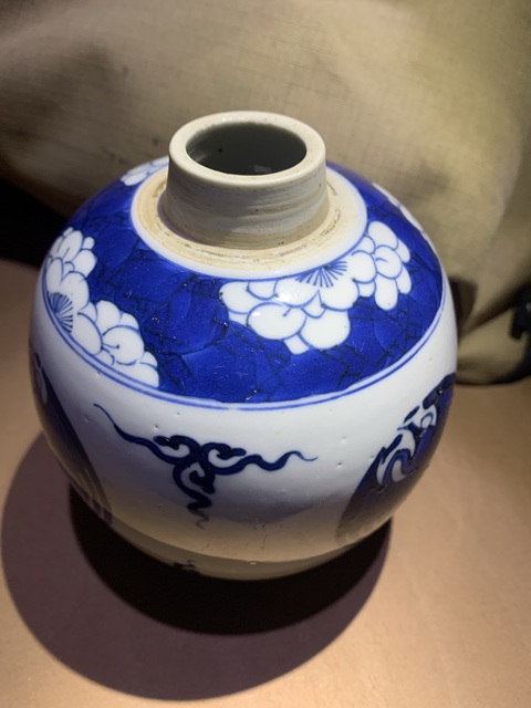 古玩陶瓷團鶴紋青花罐拍賣，當前價格11680元