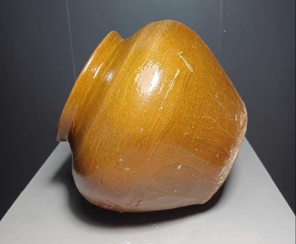 古玩陶瓷精美黃釉罐拍賣,當前價格288元