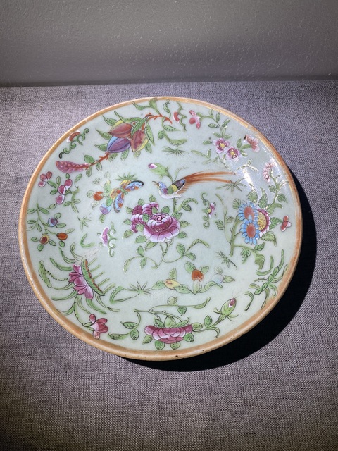 古玩陶瓷清中期青花纏枝蓮盤標本拍賣,當前價格188元