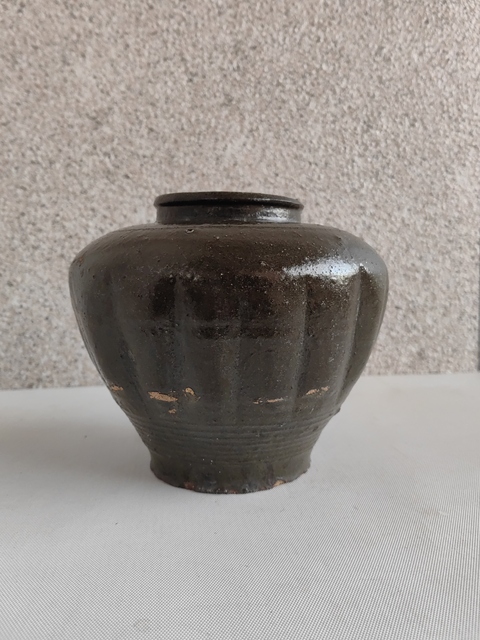 古玩陶瓷磁州窯茶葉末釉瓜楞罐拍賣，當前價格680元