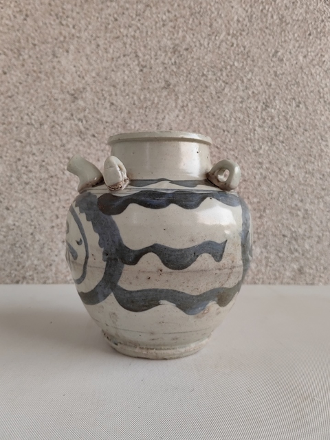 古玩陶瓷青花壽字四系壺拍賣,當前價格680元