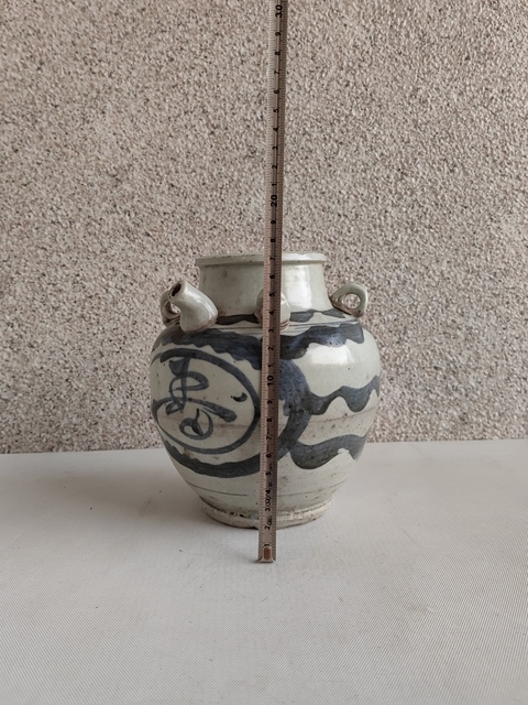 古玩陶瓷青花壽字四系壺拍賣,當前價格680元