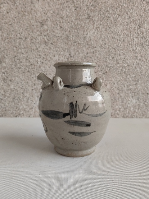 古玩陶瓷明末清初·青花福字紋四系壺真品鑒賞圖