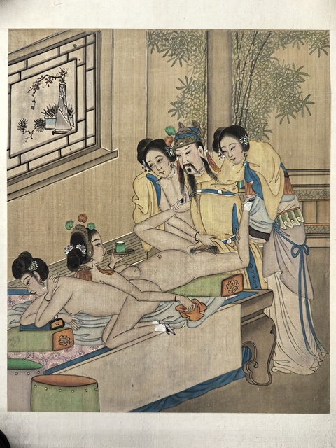 古玩字畫清代絹本工筆春宮圖(四妃侍寢)拍賣,當前價格9888元