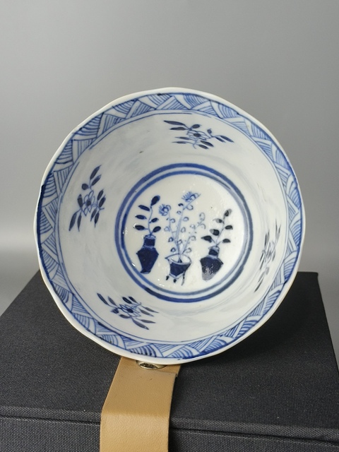 古玩陶瓷(精品主人杯)晚清·青花博古·花卉山水風景·主人杯拍賣,當前價格876元