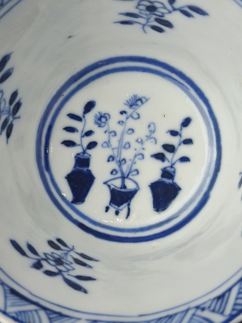 古玩陶瓷(精品主人杯)晚清·青花博古·花卉山水風景·主人杯拍賣,當前價格876元