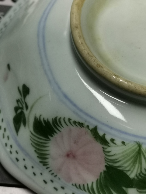古玩陶瓷清末民初,八方花卉紋碗拍賣,當前價格777元