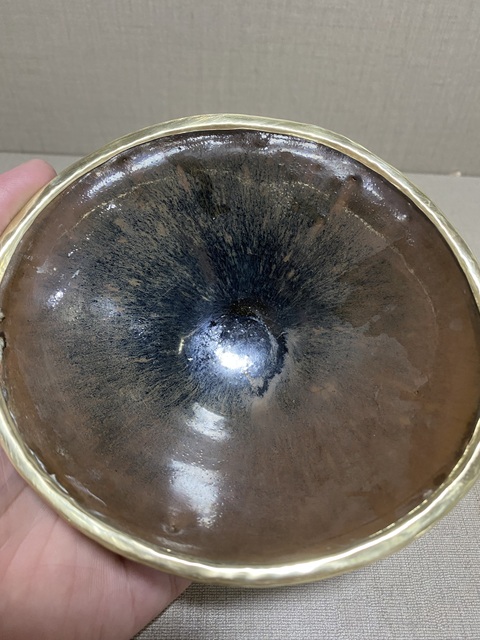 古玩陶瓷宋代窯變釉建窯兔毫茶盞拍賣，當前價格666元
