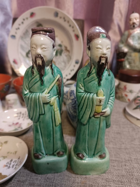 古玩陶瓷晚清綠釉人物塑像拍賣，當(dāng)前價(jià)格3888元