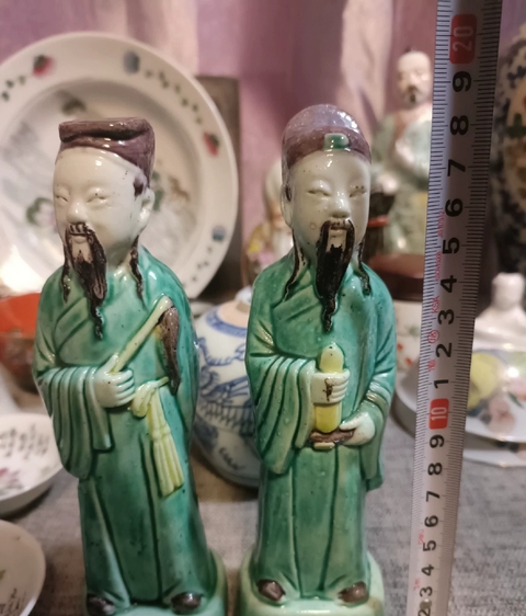 古玩陶瓷晚清綠釉人物塑像拍賣，當(dāng)前價(jià)格3888元