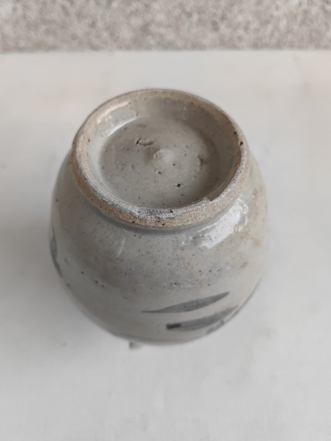 古玩陶瓷明末清初·青花福字紋四系壺真品鑒賞圖