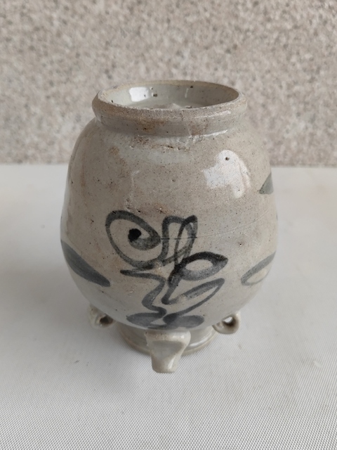 古玩陶瓷明末清初·青花福字紋四系壺真品鑒賞圖